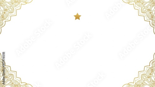 Ornate golden star border with a subtle golden star accent on a clean white background, perfect for certificates or invitations