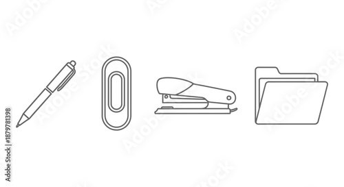 stationery isolated on white background