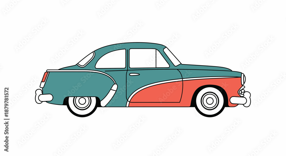 Obraz premium retro car vector illustration