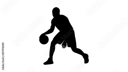 Basketball Player Action Silhouette Set