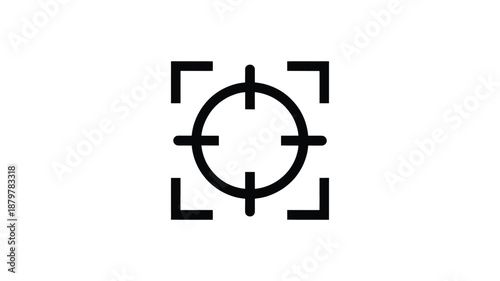 Precise target crosshair icon representing focus, aim, and accuracy for selection Vector