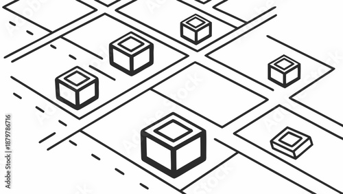 Vector illustration  thin and clean futuristic digital technology  created with generative ai