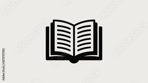An open book icon representing knowledge, education, reading, and learning concepts Vector