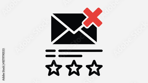 Failed email delivery or an unwanted message indicated by a red cross over an envelope Vector