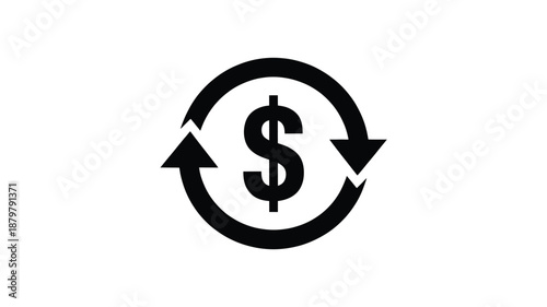 Money exchange icon illustrating financial transactions, currency conversion, and refund processes Vector