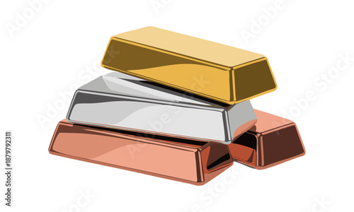 Stacked bullion bars for business and finance concepts 
vector illustration , easily editable