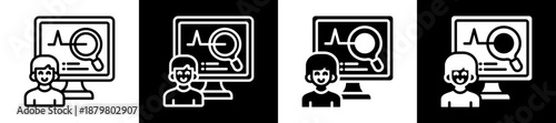 Condition Monitoring Icon Set In Black And White Filled Style Collection