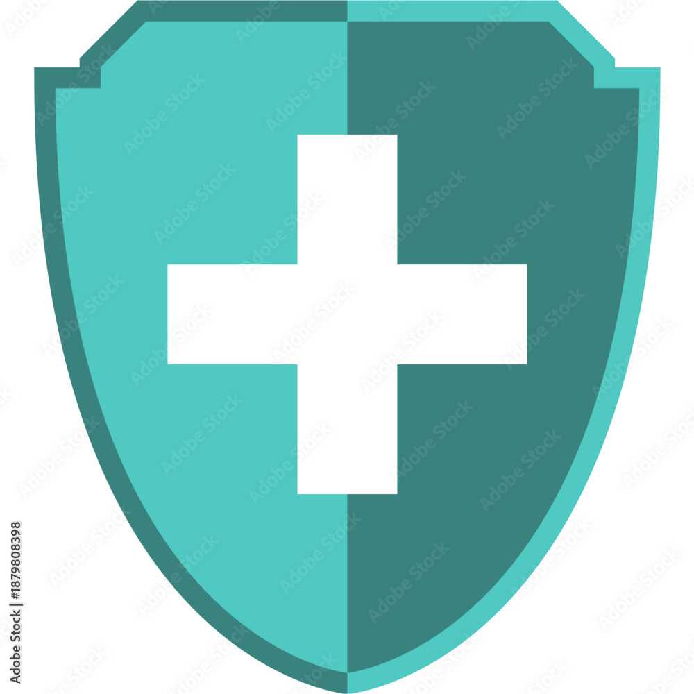 Obraz premium Shield Icon with Plus Sign