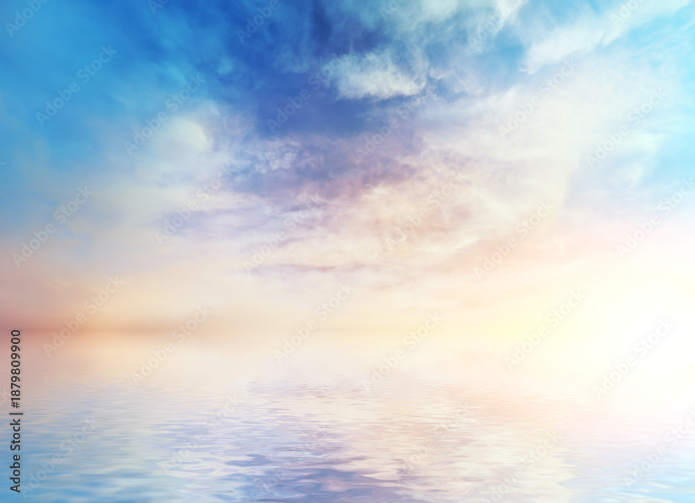 Obraz premium Nature composition of colorful sky background on the sunset.