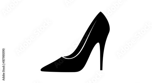 Elegant Black High Heel Shoe Silhouette Illustration 3.