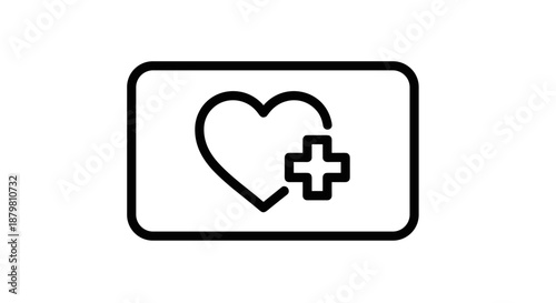 Health Card Icon Symbol of Healthcare and Wellness.