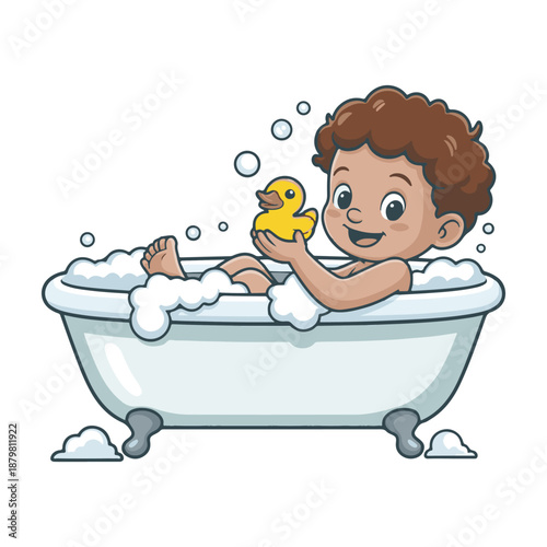 girl taking a bath