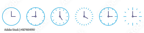 Time and Clock Vector Icons Collection. stock vector.	
