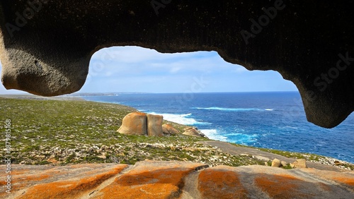 Scenic view of Remarkable Rocks, Kangaroo Island, Australia