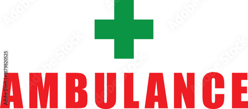 Ambulance label sticker, banner