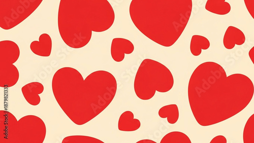 Seamless pink and red hearts pattern vector illustration for a romantic Valentine's Day wallpaper design featuring artistic love symbols and shapes for a wedding celebration or holiday card texture