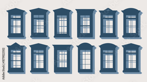 Collection of blue windows