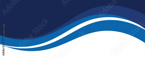 Abstract blue wavy business border with copy space banner for presentation decoration background