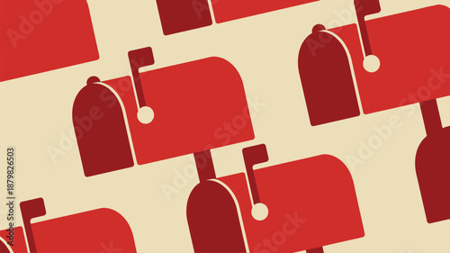 Pattern of red mailboxes