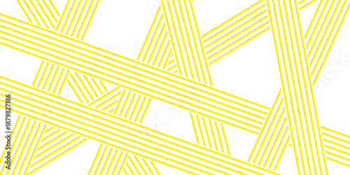 Doodle ramen banner. Yellow asian ramen pattern background. Wave abstract horizontal pattern . Vector illustration