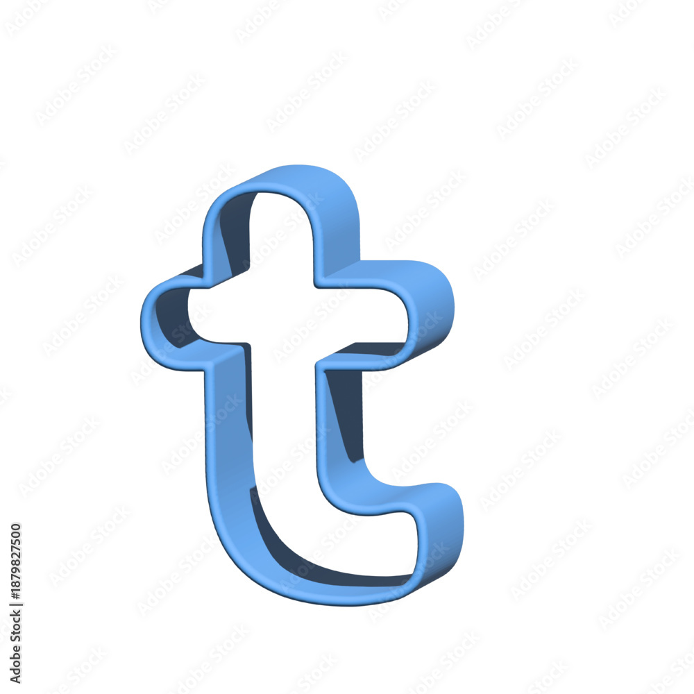 Fototapeta premium 3D thin alphabet Letter Graphic