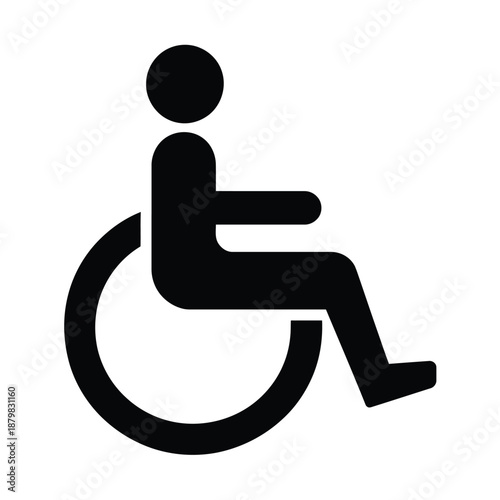 Wheelchair symbol for accessibility and disability awareness signs and logos icon