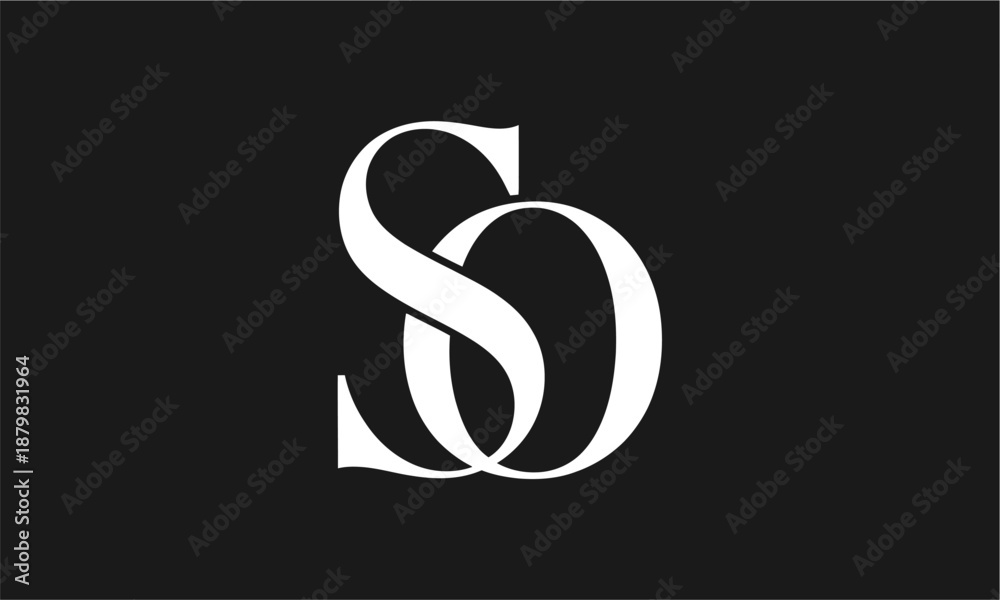 Fototapeta premium SO Letter Monogram Logo Vector Illustration , Initial Logo Design