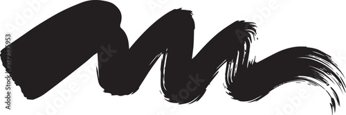 Grunge style hand-drawn thick brush strokes in acrylic paint. Textured ink lines with marker accents, underlines, and strikethroughs for vector art, creative scribbles, and textured background