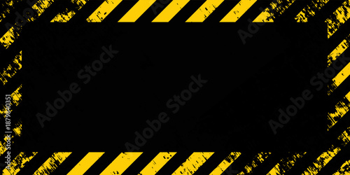 Warning yellow black diagonal stripes line. Safety stripe warning caution hazard danger road vector sign symbol.