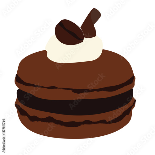 Chocolate macarons .  Brown french macaroons icon