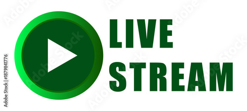 Live stream icon. Broadcast play symbol. Online Vector video. Event transmission.