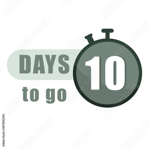 Sophisticated countdown Vector. Number ten 10 ten. Days to go. Significant deadline timepieces timepieces timepieces.