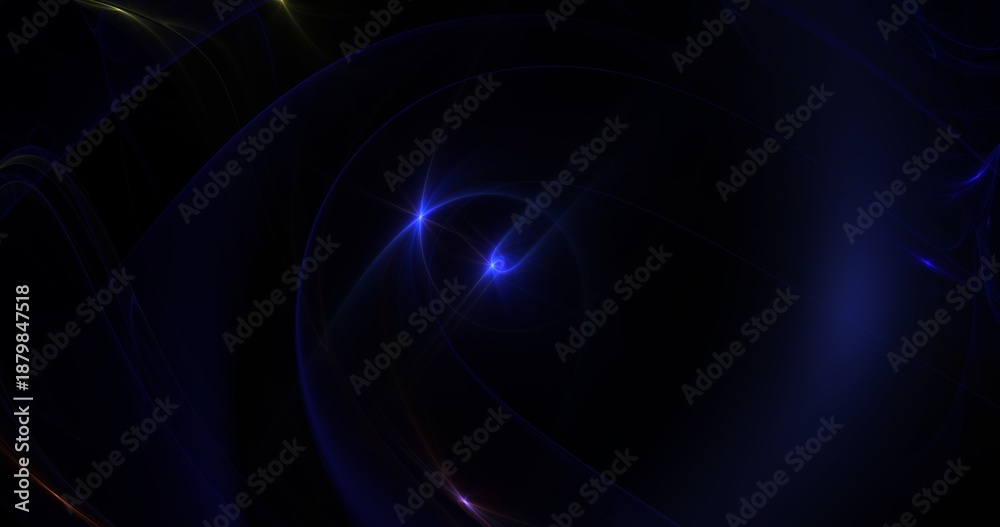 Fototapeta premium Abstract Twin Blue Star Orbits with Glowing Quantum Light Arcs and Soft Circular Energy Waves in Deep Space