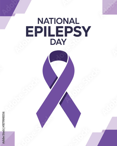 National Epilepsy Day Purple Ribbon Awareness Poster Design