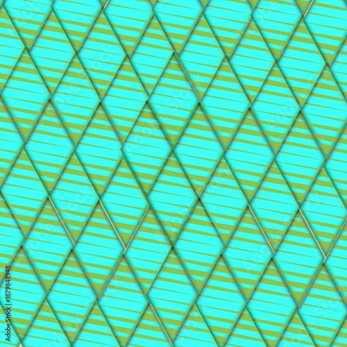 Vibrant Turquoise and Green Diamond Pattern Background