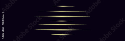 Abstract golden laser beam. Transparent isolated on black background. Vector illustration. lighting effect. directional spotlight
