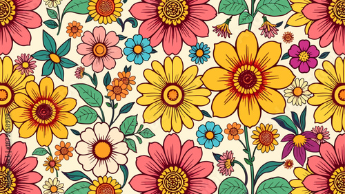 A seamless floral pattern with the tender pink apple tree blooming flowers, painted in a watercolor on a white background