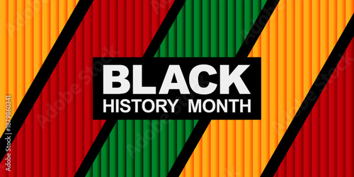 Black History Month Banner. African American History. Bold celebration banner for African American heritage event, cultural awareness campaign, educational poster, February social media design. Vector