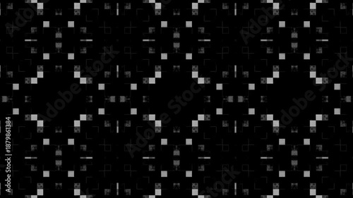 Seamless loop animated black and white geometric kaleidoscope pattern. vintage hypnotic motion.