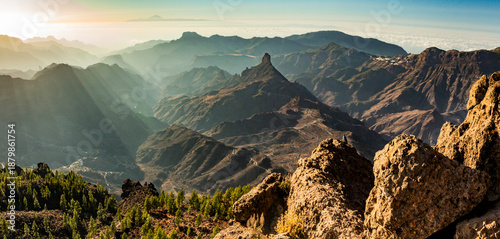 Photos Roque Bentayga, mountains and valleys from Roque Nublo, Gran Canaria