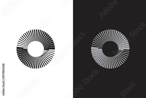 Mobius Eye, Optical Pattern With Scanimation Effect. Black And White Vector Illustration. scanimation optical art multi lines of focused spiral inside circle symbol