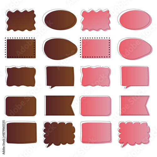  Soft Frame & Speech Bubble Set（gradation）