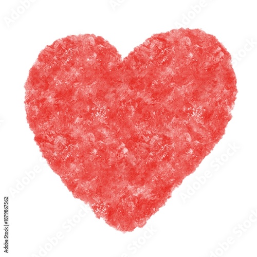 Red heart painted on white background Valentin day symbol love romantic	