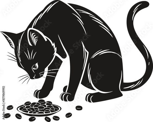 Cute cat character with adorable face and playful pose