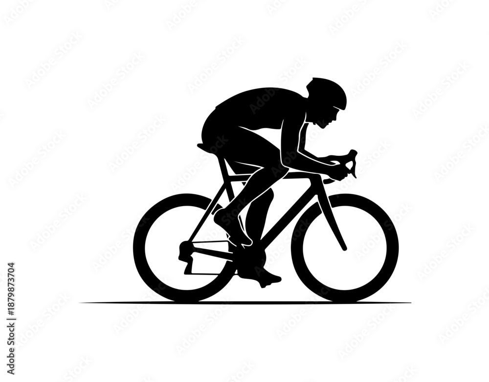 Fototapeta premium Cyclist Silhouette in Motion