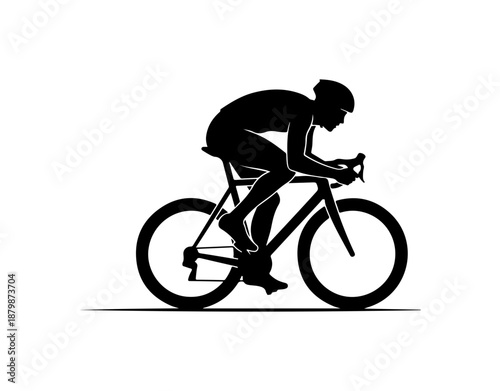 Cyclist Silhouette in Motion