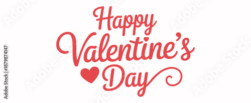 Red cursive text saying Happy Valentines Day with a heart symbol