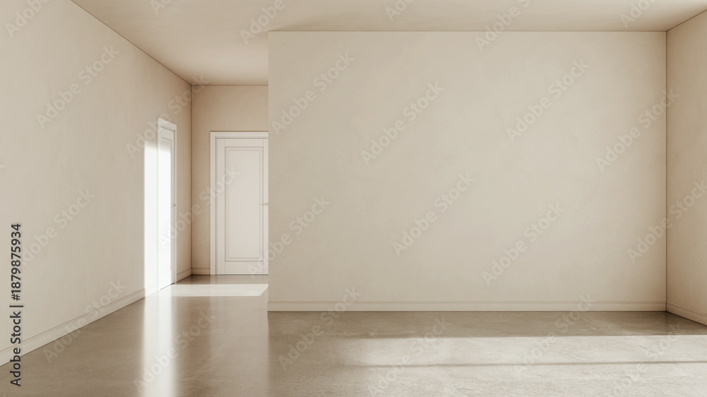 Naklejka premium Large luxury modern bright interiors Living room mockup illustration 3D rendering image