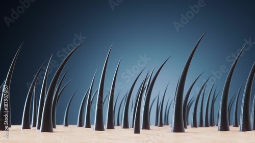 
Dense hair and skin, hair treatment concept, 3d rendering 4k