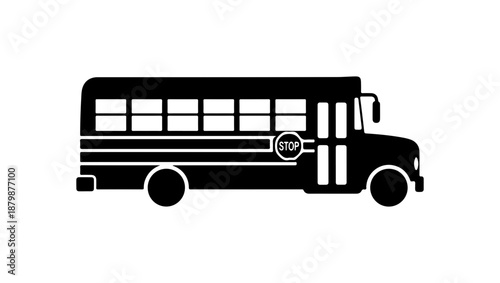 School Bus Silhouette Icon